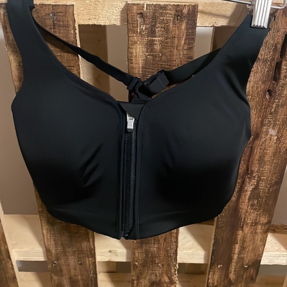 Athleta bra front zip black light padded intimate New Sz 32DD - Picture 4 of 6